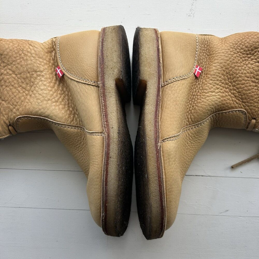 Duckfeet Arhus Shearling Pebbled Leather Boots In Honey Women’s Size EU 40 US 9 - Picture 7 of 13
